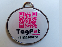 Pingente TagPet Rosa Resinado